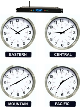 12" Brushed Aluminum Analog  Time Zone Clocks